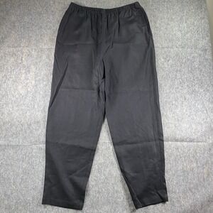 Vintage David Dart Linen Pants Women XL Wide Leg Black Lagenlook Goth Boho Flowy